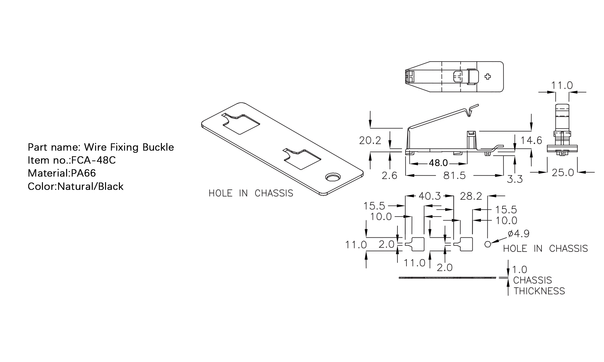 Wire Fixing Buckle FCA-48C